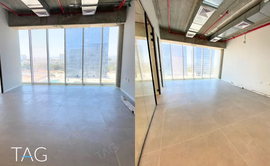 משרד בACRO BUSINESS CAMPUS עם תקרת בטון חשופה, ספרינקלרים וחלון רצועה - תג נכסים