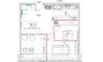 תוכנית אדריכלית של יחידת משרד בACRO BUSINESS CAMPUS עם חלוקה לחדרים ומטבחון - תג נכסים