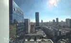 נוף העיר מחלונות המשרד להשכרה בקומה גבוהה במגדל אלייד בבני ברק - תג נכסים