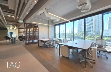 משרד להשכרה 1200 מר במגדל ICON ריהוט מלא